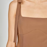 Bow Tie Scoop Neck Mini Dress