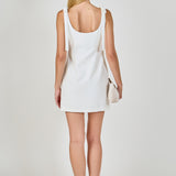 Bow Tie Scoop Neck Mini Dress