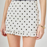 Polka Dot Mini Ruffle Skirt