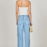 Mid-Waisted Side Buttoned Jeans