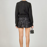 Round Neck Bow Trim Cardigan