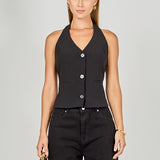 Halter Neck Open Back A-Line Vest