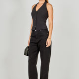 Halter Neck Open Back A-Line Vest