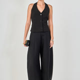 Halter Neck Open Back A-Line Vest