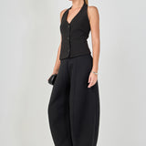 Halter Neck Open Back A-Line Vest