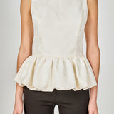 Jacquard Sleeveless Peplum Top