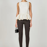 Jacquard Sleeveless Peplum Top