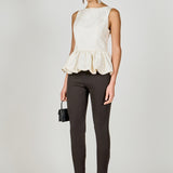 Jacquard Sleeveless Peplum Top
