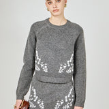 Floral Embroidered Low Waist Knit Mini Skirt