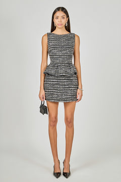 Sequin Textured Peplum Top