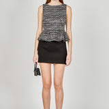 Sequin Textured Peplum Top