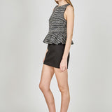 Sequin Textured Peplum Top