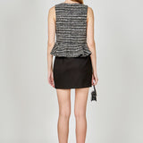 Sequin Textured Peplum Top