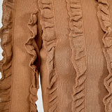 Ruffled Striped Knit Top