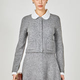 Knit Cardigan with Peter Pan Collar