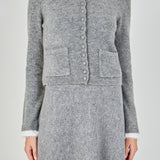 Knit Cardigan with Peter Pan Collar