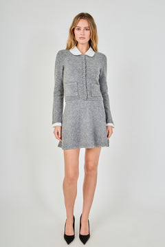 Knit Cardigan with Peter Pan Collar
