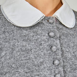 Knit Cardigan with Peter Pan Collar