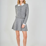 Knit Cardigan with Peter Pan Collar