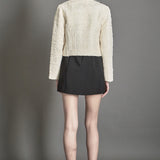 Bow Tie Textured Tweed Jacket