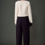 Bow Tie Textured Tweed Jacket
