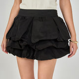 Tiered Bubble Mini Skirt