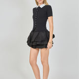 Tiered Bubble Mini Skirt