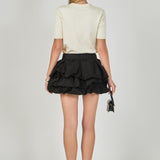 Tiered Bubble Mini Skirt