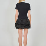 Tiered Bubble Mini Skirt