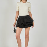 Tiered Bubble Mini Skirt