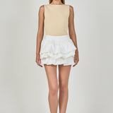 Tiered Bubble Mini Skirt