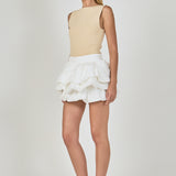 Tiered Bubble Mini Skirt