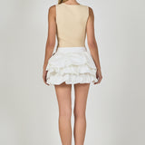 Tiered Bubble Mini Skirt
