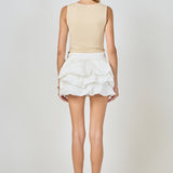 Tiered Bubble Mini Skirt