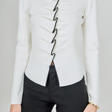 Ruffle Draped Knit Top