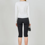 Ruffle Draped Knit Top