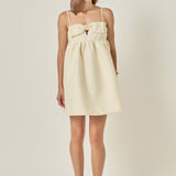 Bead Embellished Bow Mini Dress