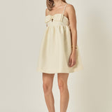 Bead Embellished Bow Mini Dress