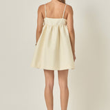 Bead Embellished Bow Mini Dress