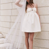 Bead Embellished Bow Mini Dress