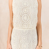 Textured Sleeveless Cropped Top