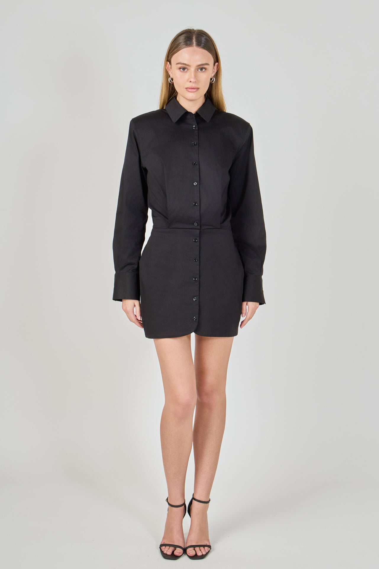 Button Up Long Sleeve Dress