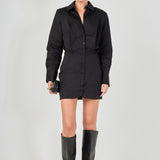 Button Up Long Sleeve Dress