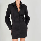 Button Up Long Sleeve Dress