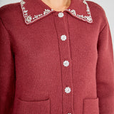 Arden Embellished Collar Button Up Cardigan