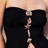 Seashell Trim Tube Knit Top