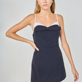 Sweetheart Neck Bow Mini Dress