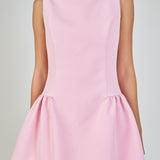 Rhinestone Piping Collared Mini Dress