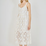 Floral Embroidered Lace Cami Midi Dress