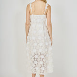 Floral Embroidered Lace Cami Midi Dress